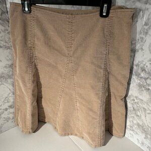 GAP Tan Corduroy Flared Skirt Size 12 Academia